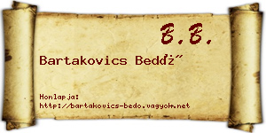 Bartakovics Bedő névjegykártya